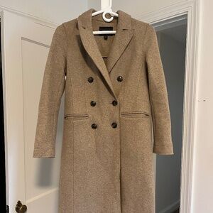 EUC - Unlined Italian Melton Car Coat - Taupe (XS)